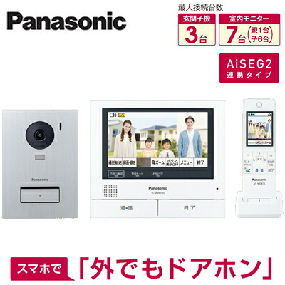 VL-SWE750KS＜br /＞パナソニック Panasonic 外でもドアホン ワイヤレスモニター付テレビドアホン 3-7タイプ 基本システムセット＜br /＞約7型ワイドカラー液晶 AiSEG2連携タイプ 電源コード式