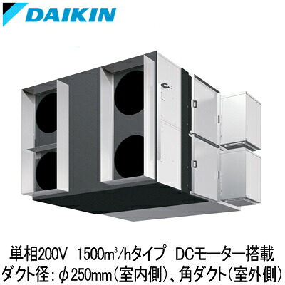 ●VAMD150AA＜br /＞ダイキン 業務用換気機器＜br /＞全熱交換器ユニット ベンティエール＜br /＞天井埋込ダクト形 標準 DCモーター搭載＜br /＞1500立方メートル/hタイプ 単相200V用