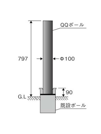 NYT2110＜br /＞リニューアル用 QQポール ローポール用 高さ1000mm＜br /＞Panasonic 施設照明用部材 19,954円