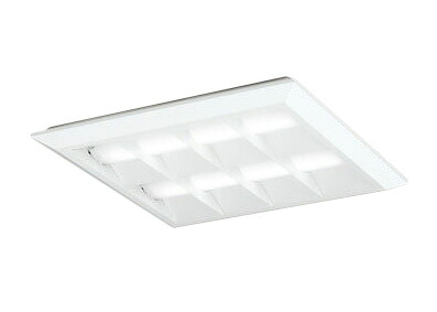 XL501054P1BLED-スクエア LEDユニット型ベースライト省電力タイプ 450シリーズ直付/埋込兼用型 ルーバー付 埋込穴500非調光 昼白色 FHP32W&times;3灯相当オーデリック 施設照明 オフィス照明 物販店照明 天井照明｜照明ライト専門タカラshopあかり館