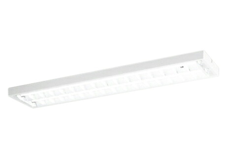 XL551092R1E高効率直管形LEDランプ専用ベースライト LED-TUBE R15高演色 クラス240形 直付型 下面開放型(ルーバー付) W250 2灯用 Hf32W定格出力&times;2灯相当片側給電・片側配線 G13口金 非調光 電球色オーデリック 照明器具 店舗・施設向け 天井照明｜照明ライト専門タカラshopあかり館