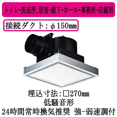 XFY-27J8V/26＜br /＞パナソニック Panasonic 天井埋込形換気扇＜br /＞ルーバー組合せ品番(フルフラット ホワイト) 強・弱速調付＜br /＞トイレ・洗面所、居室・廊下・ホール・事務所・店舗用＜br /＞低騒音形 250立方m/hタイプ 14,815円