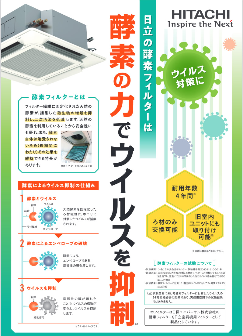 １着でも送料無料 F 160l Vr日立 てんかせ4方向用 酵素フィルター 交換用ろ材業務用エアコン用 部材 Fucoa Cl