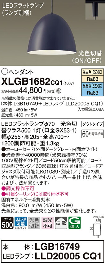 お中元 パナソニック XLGB1656 CQ1 LEDペンダント ガラスセード 拡散