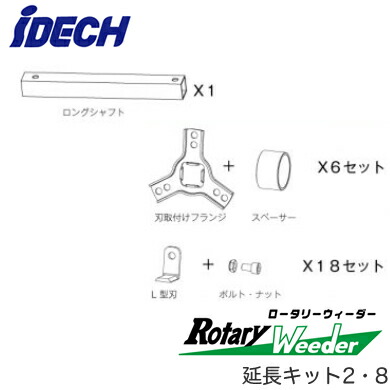 RW-DLEK＜br /＞ロータリーウィーダー用 延長キット 2・8 （ショート → ロング）＜br /＞アイデック 農業・園芸機器用オプション＜br /＞※法人専用 個人宅配送不可