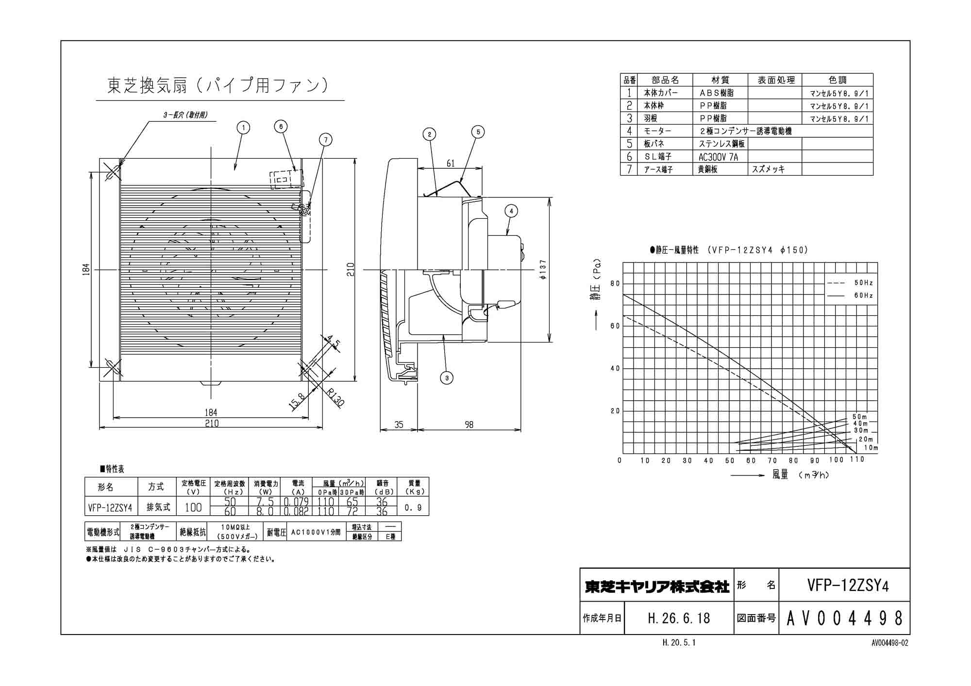 79%OFF!】 VFP-12ZSYS4 東芝 パイプ用ファン 圧力形 discoversvg.com