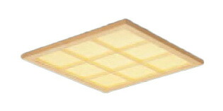 パナソニック Panasonic 施設照明一体型LEDベースライト 電球色 埋込型FHP23形&times;3灯相当 スクエアタイプ和紙柄パネル □350 木製格子タイプ 連続調光型XL563WATJLA9｜タカラShop 店