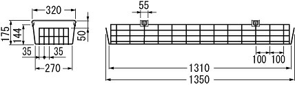 FBG-42100S＜br /＞40W形ベースライト用 ガード (ステンレス製)＜br /＞東芝ライテック 施設照明用部材