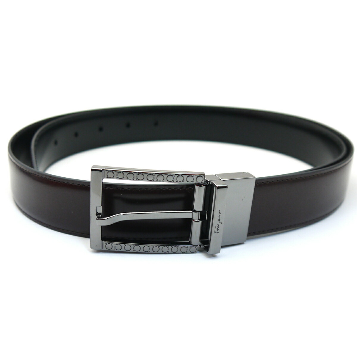 ジ*ク様 Ferragamo フェラガモ ベルト 黒 レザー FERRAGAMO フェラガモ リバーシブル ベルト REVERSIBLE BELT