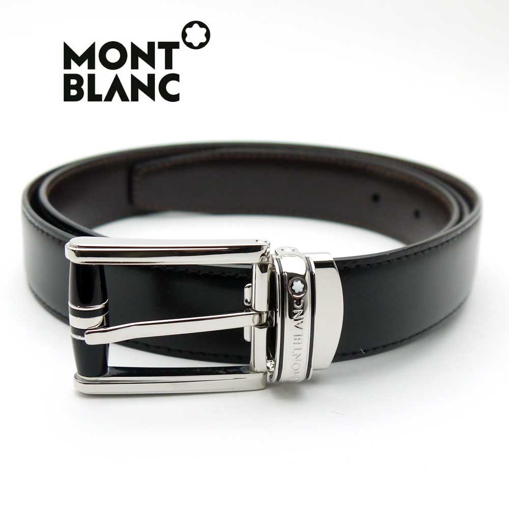 ライトブラウン/ブラック MONT BLANC モンブラン ベルト ロゴ入り