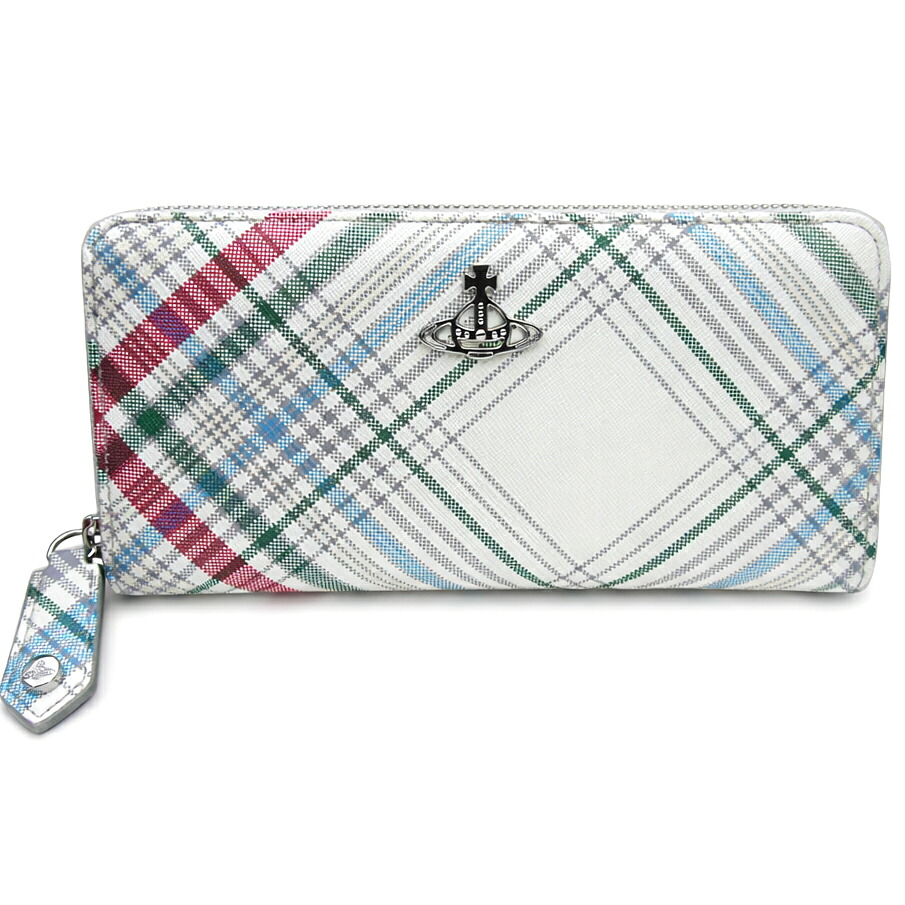Vivienne Westwood/ヴィヴィアンウエストウッド ラウンド長紙入れ SAFFIANO PRINT 51050023U-L0057-PF-O101 MADRAS CHECK