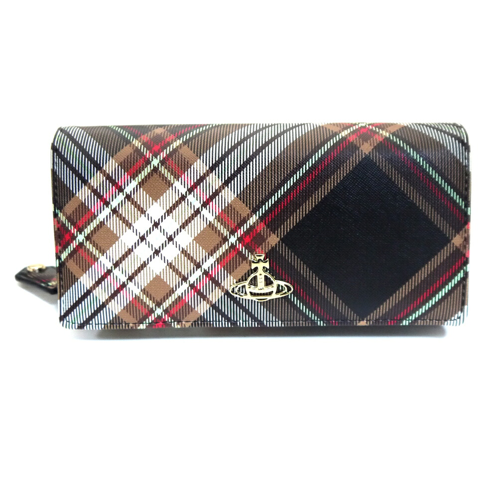Vivienne Westwood/ヴィヴィアンウエストウッド 長紙入れ 二つ折り レディース  51060025U-S001K-D101 TARTAN BROWN【即送りとどける能力のある】