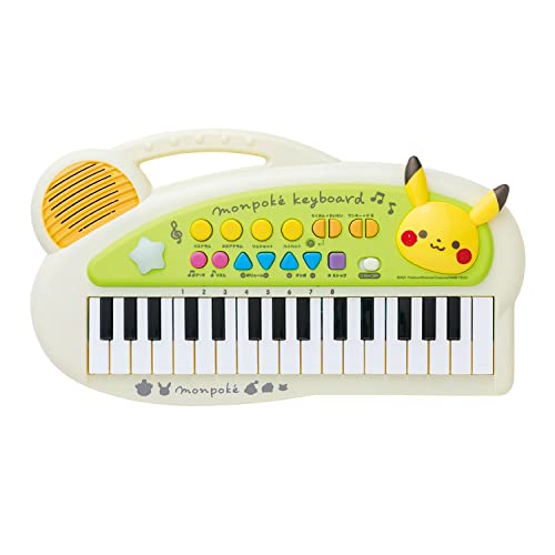 手あそびローヤル モンポケ キッズキーボード ( ピカチュウ / ポケモン ) キッズピアノ インストゥルメント音 歌曲内臓 ( 吹き込み / 生まれ変わり も) 3歳以上向け 洋琴