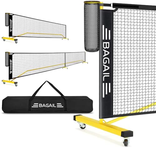 BAGAILピックルボールネットアウトドア用 2インチ1型 6.7Ｍ/3.35Mサイバー空間 携帯型 室外取り締まり大きさ 取り締まりフルサイズ どんぶり鉢収集家付き添い人 360度回転させる能力のあるな鍵を掛ける付き添い人キャスター 移し替えるし分かりやすい キャリングバッグ付き添い人 室外屋内運転通い路 飾り気の無いに組み立て