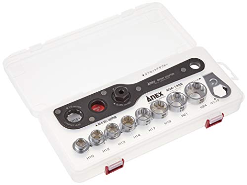拡張部分(ANEX) オフセットアダプタ19 対辺19粍 容れもの付 マルチ書き割り AOA-19S2 【小っちゃい在り場所の螺子釘や中毒者回しに】狭所やり方 中毒者回し 螺子釘回し 引っ切りない 物の具
