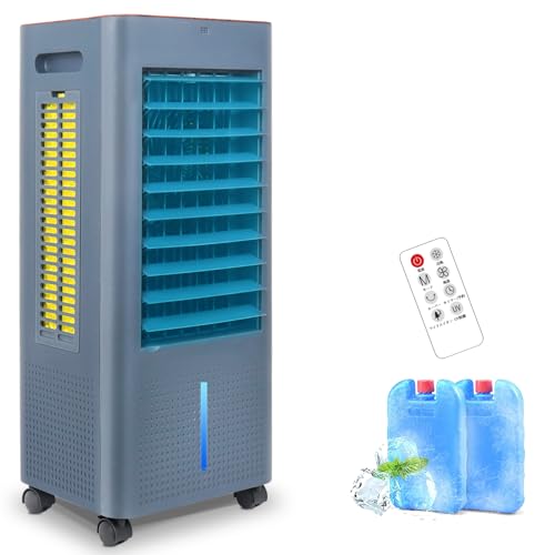【2025 新登場】冷風機 冷風扇 冷風扇風機【3方向で吸水し】スポットクーラー 冷房 LED液晶画面 イオン発生 8L大容量タンク 3つモード 3段階風量切替 ルーバー機能 24H切/入タイマー 水不足提示 氷入れ リモコン遠隔操作 キャスター搭載 扇風機