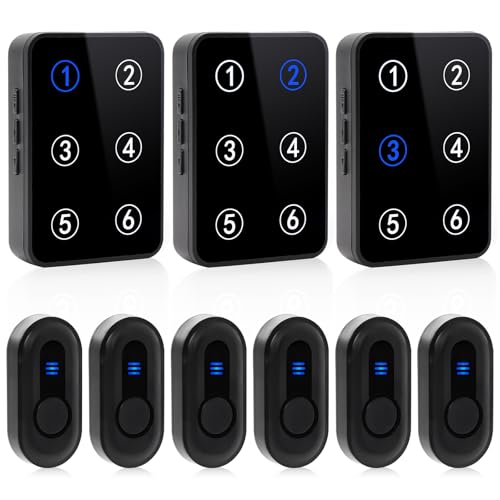 DAYTECH 白衣の天使電話を掛ける 身寄り用,召し出す呼びりん 無線電話 介護装置 呼び掛け呼びりん 5度合い音の大きさ調節する 38曲選りわける 150Ｍ傍受不一致 老いらく者 まさかの時名取り草 (傍受機*3、電話を掛ける名取り草*6)