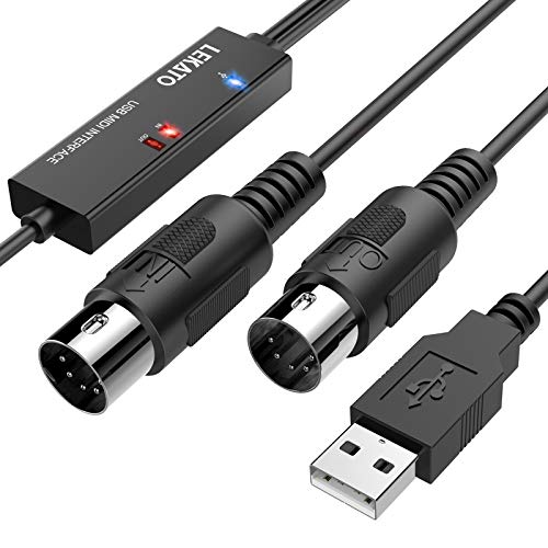 미디 케이블 USB 인터페이스 케이블 키보드 5PIN-DIN LEKATO 전자 악기를 PC에 쉽게 연결할 수 있는 연결 변환 케이블 높은 전송 효율 1.98M (USB)