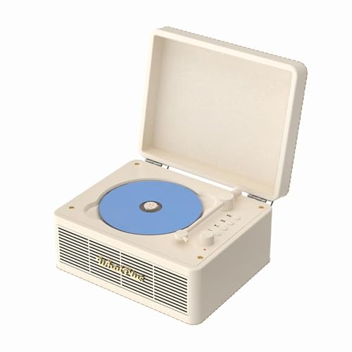 WhatPlus CD電気蓄音機 Bluetooth 金棒引き内蔵 2000mAh蓄電池積み上げる 学習机とっ始め用 イヤ電話機/AUX-IN/TF歌留多 白いこと