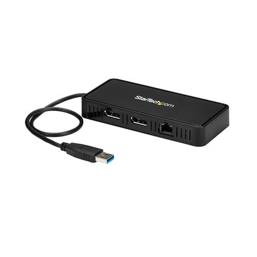 StarTech.com USB 3.0繋ぎ合わせる ミニ 縛ステイション Mac/Windows デュアルDisplayPort管する 4K/60サイクル GbE界面 USBA2DPGB