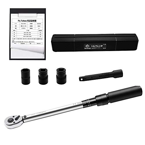 トルクレンチ プレセット型 自動車 タイヤ 差込角12.7mm (1/2インチ) ロングソケット付 25-220N・m 機械の整備 自動車用