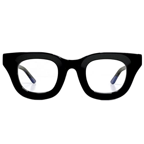 [meSmart] 富士山眼鏡 ORIGINAL 2.0 AYROS 無骨 極太セル モダン スタイリッシュ ボストン ヴィンテージ 黒縁 サングラス おしゃれ だてめがね ブラック レディース メンズ (クリアレンズ)｜QOL向上セレクトショップ