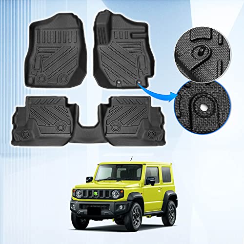 GIMUYA スズキ ジムニー JB64型 ジムニーシエラ JB74型 3Dフロアマット AT車専用 立体カーマット TPE材質 フロアマット 右ハンドル専用 完全車種専用 消臭 抗菌効果 防水仕様 耐汚れ 耐摩擦 内装パーツ フロント&リア 3枚セット|QOL向上セレクトショップ