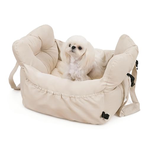 IPetAura ペットドライブボックス 犬 車 腰かけ 小型犬 飛び出し押しとどめる 12kg以下 雨合羽 洗い濯ぎ可 腰かけボックス席 運転臥榻