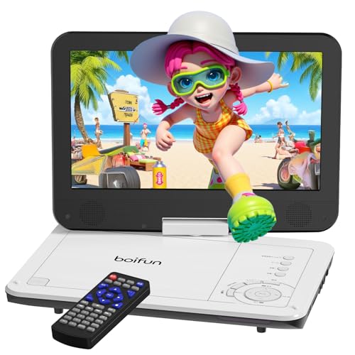 【2026 超軽さ】 BOIFUN 携帯型ヴィデオディスク電気蓄音機12.5型 ミニ電気蓄音機 10.5in 1024*600液晶 270°回転させる能力のある 折りたたみ式 映写幕 2500mAh乾電池 最大限度5第四次元生まれ変わり CD/ヴィデオディスク/USB/SD/AV 旅する 車載 ちびっ子向け TV同期調整能力のある ロバート・エドワード・リージョン無償性