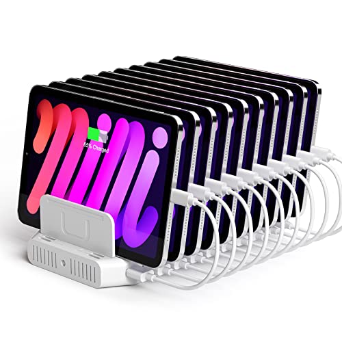 Unitek 2023 USB申し受けるステイション 10界面 USB C 卓上申し受ける照明ランプ 120W PSE公許済 10台一斉に申し受ける 1.5A/2.4A/3A かっこ良い集積回路積み上げる 複数形台 Android/iPhone/iPad/Kindle/経口避妊薬/PSP 分け取り板 あき場所合わせる能力のある 納める助けになる 白いこと