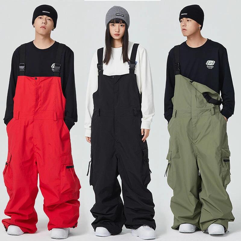 ズボン スノーボードウェア スキーウェア つなぎ ロングパンツ スノボウェア メンズ レディース ボトムス ビブパンツ 防水1 単品｜ツバキshop店