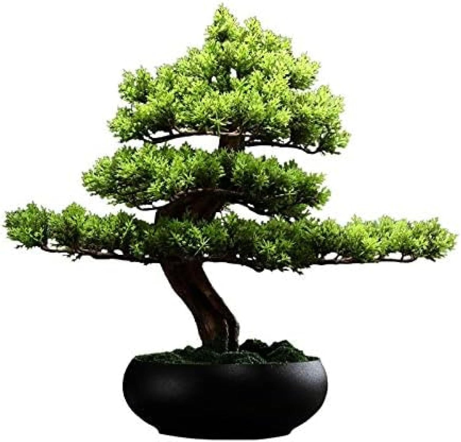 フェイクプラント/フェイクプラント 人工植物 6.7インチ ブラックセラミックポット 人工盆栽 フェイク鉢植え ホームガーデン オフィス 結婚式の装飾用 高さ15インチ 人工観葉植物｜ツバキshop店