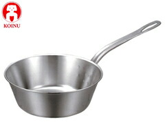 本間製作所／仔犬印 プロデンジ テーパーパン24cm 40724 （電磁調理器対応・IH対応・KOINU・子犬印・NSSC190ステンレス製・超厚底・片手鍋・業務用・厨房用品）[bn]