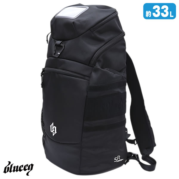 【即日発送可】blueeq（ブルイク） BQB00043 5R BBT BACKPACK バックパック 33リットル ブラック バット2本収納可能 リサイクル生地使用 大容量 野球 ソフトボール