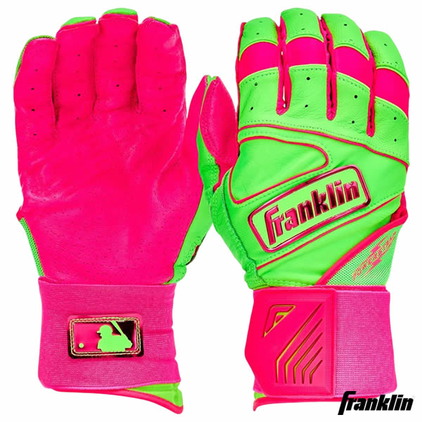 【即日発送可】フランクリン（Franklin） 20776 バッティング手袋 両手用 POWERSTRAP INFINITE BATTING GLOVES WATERMELON パワーストラップ バッティンググローブ 手首サポート 野球