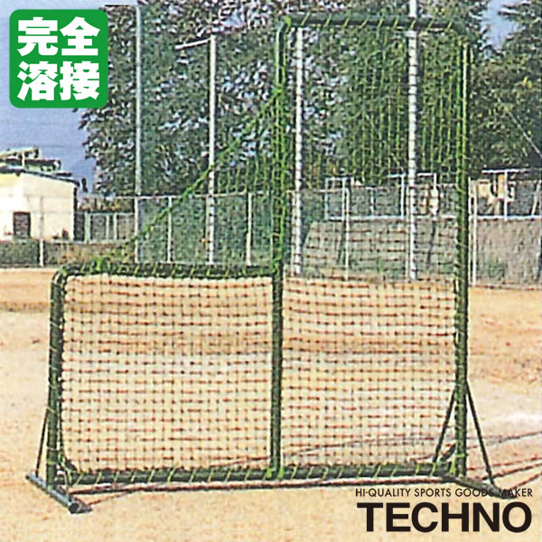 ≪メーカー直送≫テクノ（TECHNO） 1-13-110 ピッチャーフェンス 2×2m 強力型 完全溶接 高強度 高耐久 高コスパ 送料別途見積り 受注生産 野球 ソフトボール