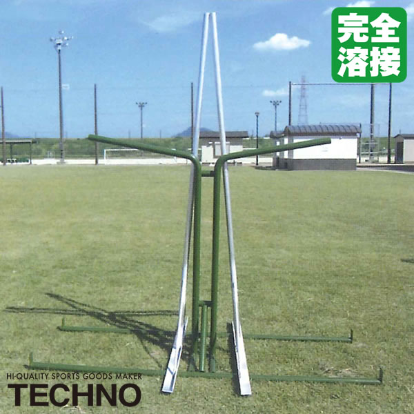 ≪メーカー直送≫テクノ（TECHNO） 6-42-930 レーキラック 両面立掛式 完全溶接 高強度 高耐久 高コスパ 送料別途見積り 受注生産 野球 ソフトボール