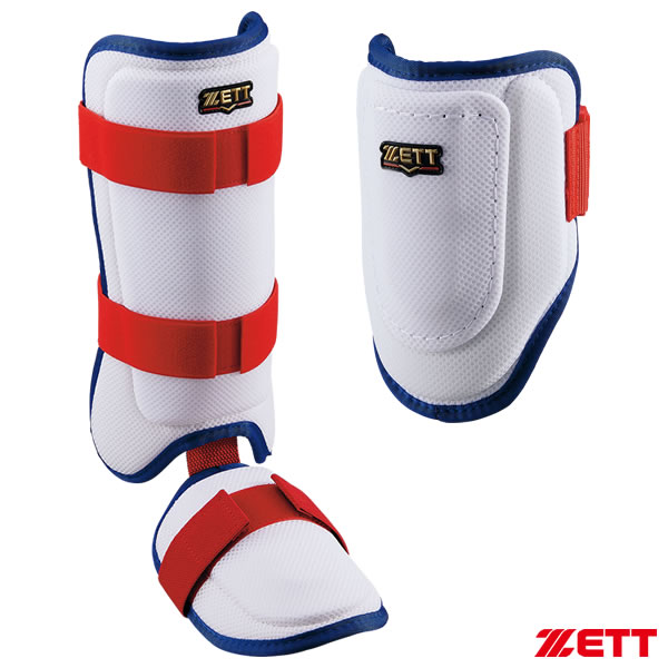 【即日発送可】ゼット（ZETT） 打者用コンパクトエルボーガード＆レッグガード 限定セット 限定カラー ホワイト×レッド BLL395C BLL325C 左右兼用 メッシュ素材 野球 2026SS