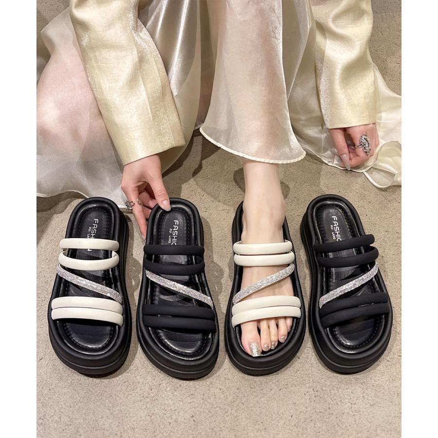 厚底サンダル ミュールサンダル 韓国風夏画像