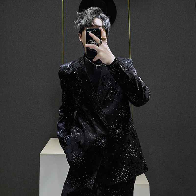 背広 セットアップ 上衣 上下 韓国 成人男性服 黒 黒いこと 秋 キラキラ ラメ入り口・入口 伝達ルート石ころ 上演 御召しもの フォーマル 商行為 寄り合い 出来事 演奏会 今めかしい 派