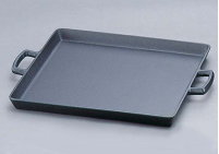 南部鉄器 岩鋳 オイルプレート（大） IH100V対応 内寸30×27cm キッチン用品 調理器具 鉄製鍋 鉄 IH対応 国産