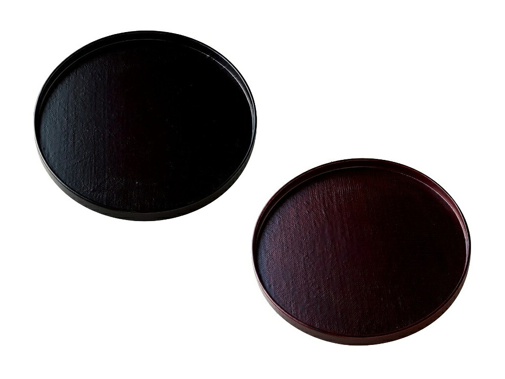 【天然木・漆器】尺0 端布丸盆（黒溜/赤溜）｜土直漆器