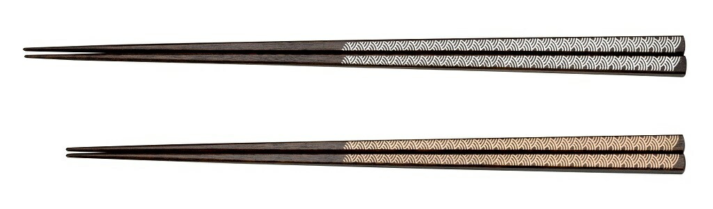 楽天市場 伝統的な手法をモダンに 一文字箸 銀 金 青海波 銀24 0cm 金22 5cm 代引き手数料無料 土直漆器