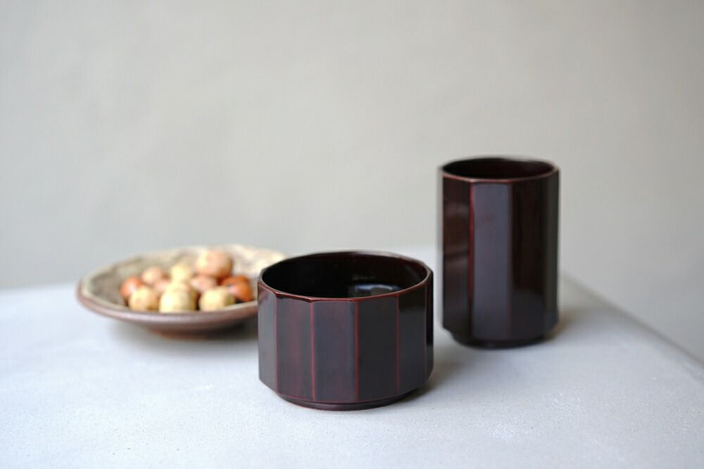 【天然木・漆器】Keshiki 面取漆器 十（じゅう）十三（じゅうさん）拭漆（黒）・溜漆塗