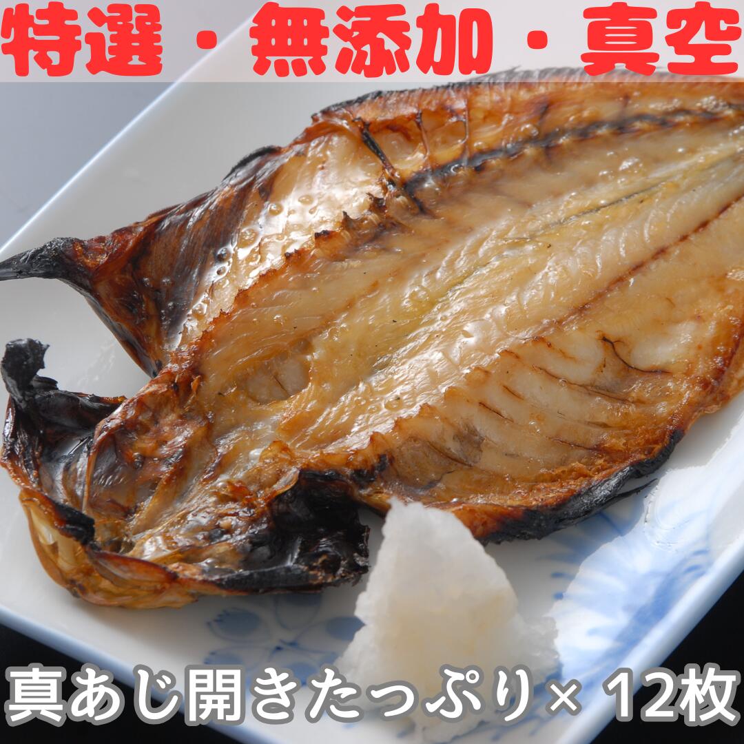 【送料無料】沼津干物セット(無添加ひもの詰め合わせ)特選真あじ（100g）12枚セット