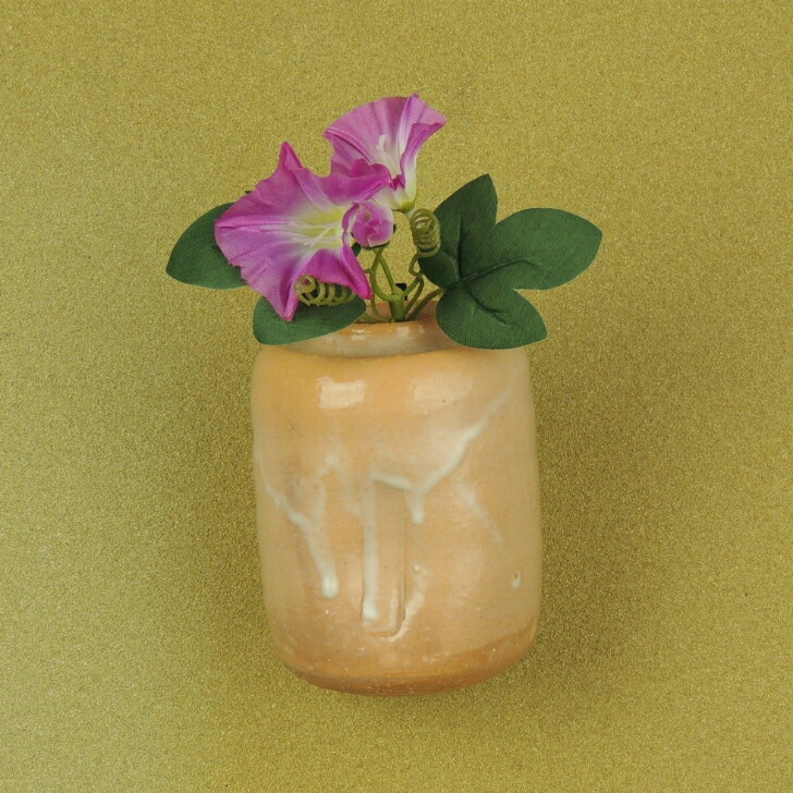 高さ24.5センチ間口7.5センチ 大屋窯 花瓶 筒型 和風 縦長 萩焼 窯変花