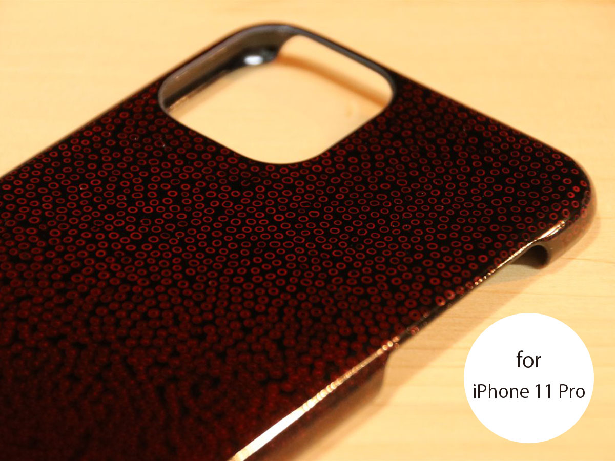 【iPhone入れもの】七々子塗 黒[赤種] [for iPhone11Pro]