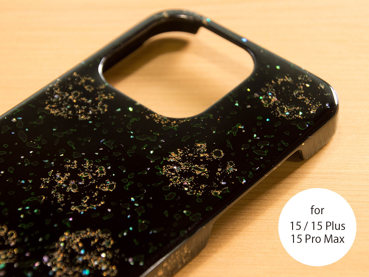 【iPhone入れもの】唐塗 貝蒔 黒 [for iPhone 15 / 15 Plus / 15 Pro Max]