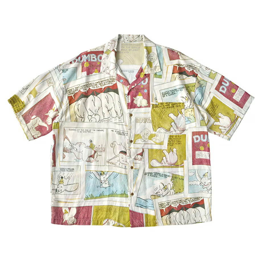 Porter Classic DISNEY VC/PC ALOHA COLLECTION ALOHA SHIRT / DUMBO ポータークラシック ディズニー アロハ シャツ ダンボ（VINTAGE）[DP-024-3289]｜TSUGU