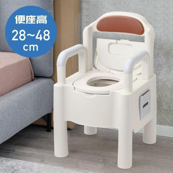 新品未開封　ポータブルトイレ　背もたれ形　手渡し 楽天市場】【 半額 ＆ 5％オフ 】 18日限定☆ 【訳あり】 高さ